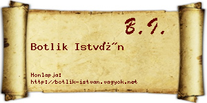 Botlik István névjegykártya