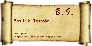 Botlik István névjegykártya